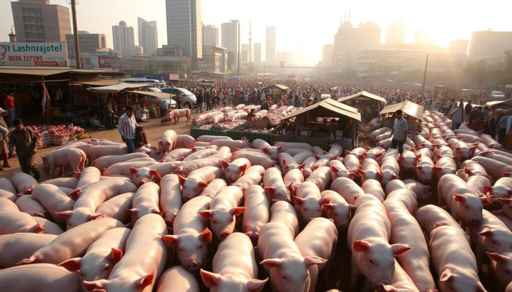 Peternakan babi di Jakarta